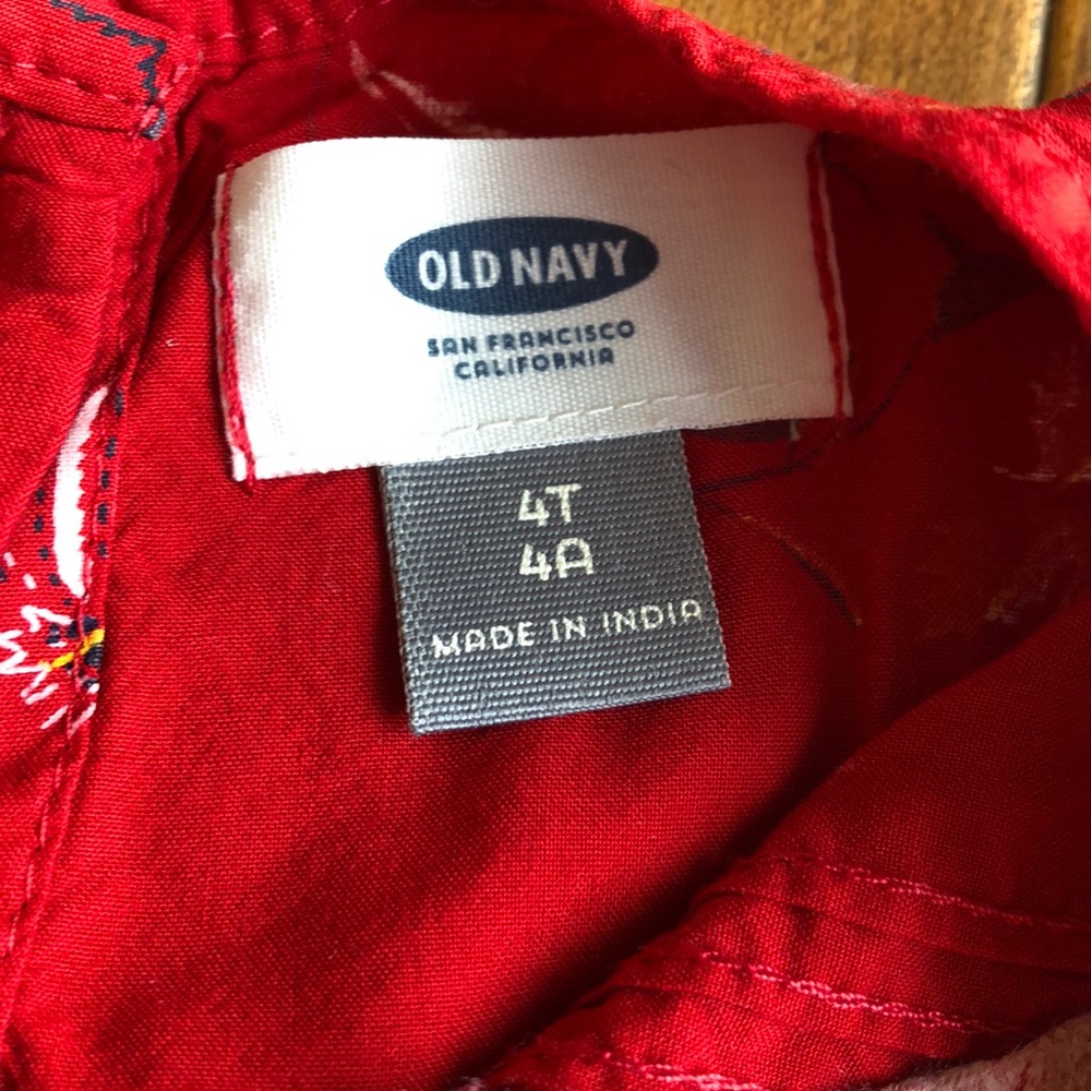 Old Navy Girl’s Red Floral Dress, 4T - Picture 4 of 5